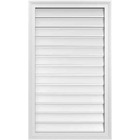 Ekena Millwork Vertical Surface Mount PVC Gable Vent: Functional, w/ 2"W x 1-1/2"P Brickmould Frame, 24"W x 40"H GVPVE24X4002SF
